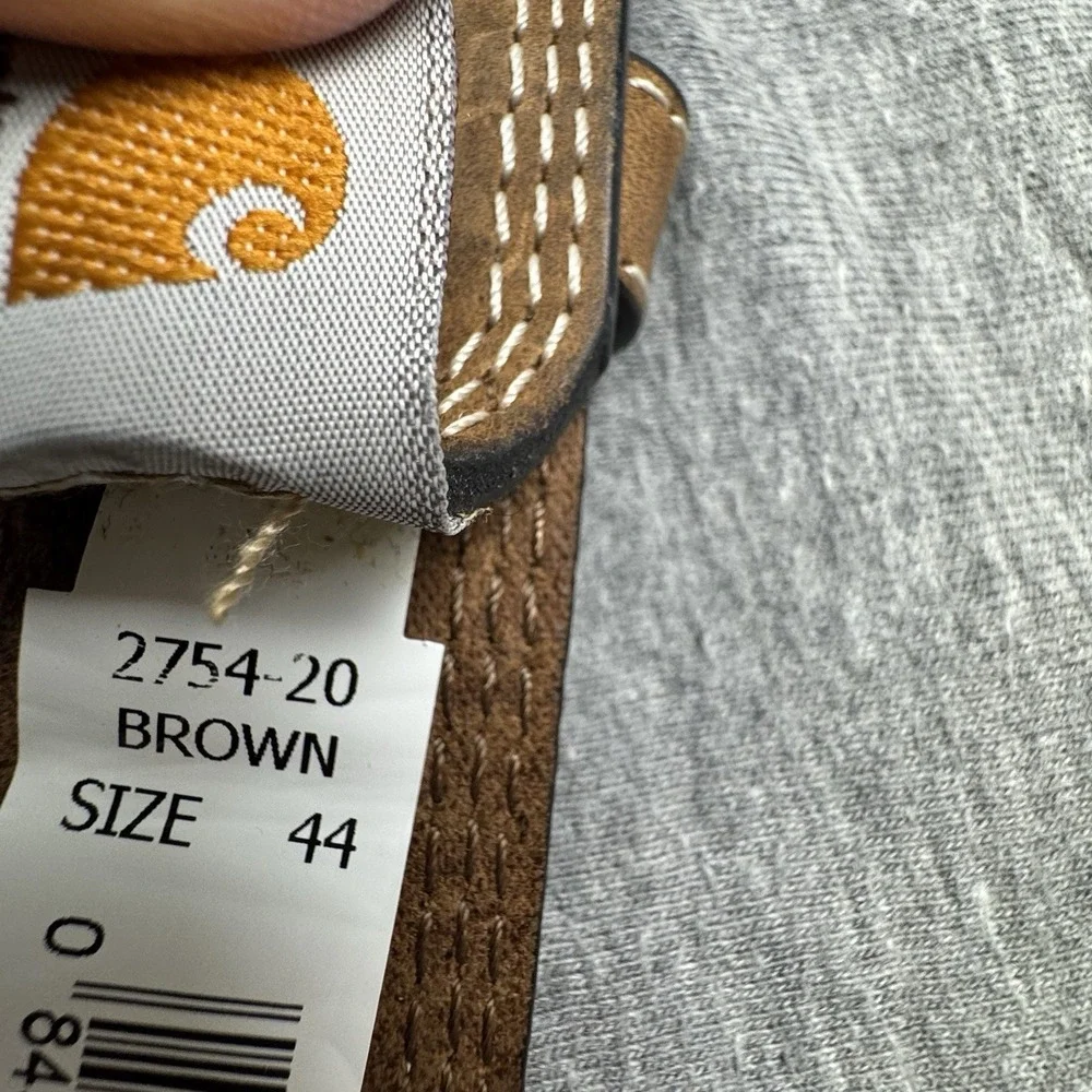 CARHARTT Belt Brown Full Grain Leather 2754-20‎ Men's Roller Belt Sz 44
